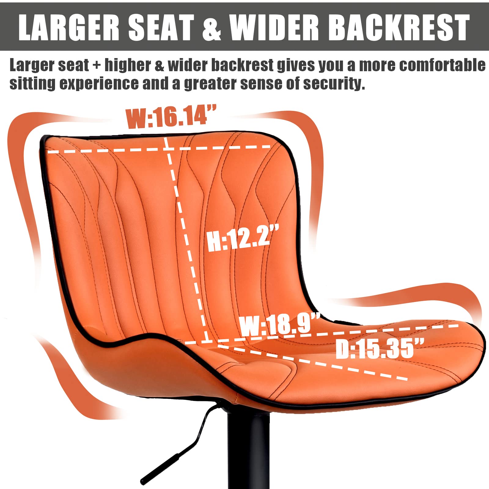 YOUNUOKE Bar Stools Set of 2 Adjustable Counter Height Bar Stools with