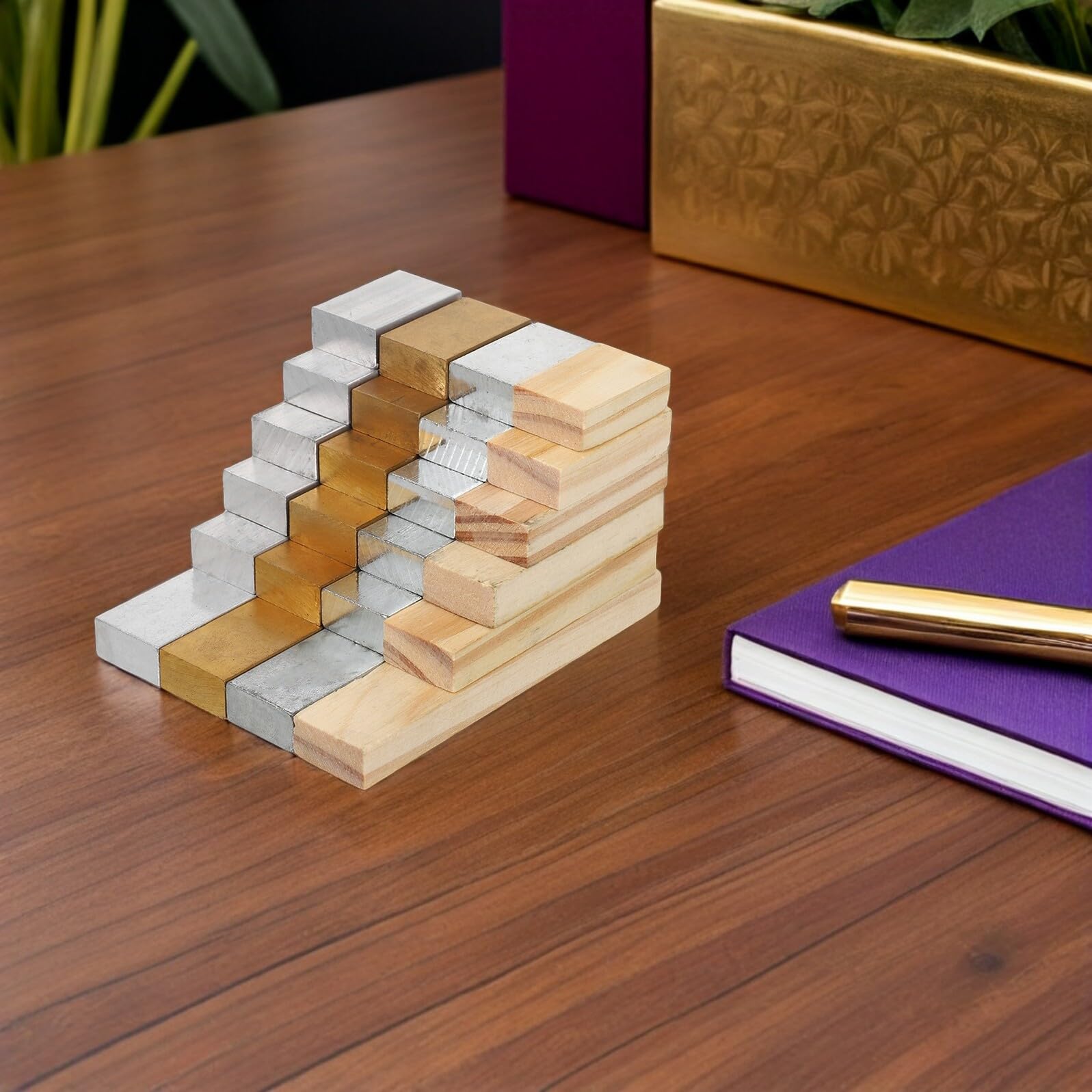 MAGICLULU 24pezzi Kit di Blocchi di Densità Fisica per Scuola Rame Ferro Alluminio e Legno Blocchi Rettangolari per Esperimenti Scientifici Attrezzatura da Laboratorio per Insegnamento