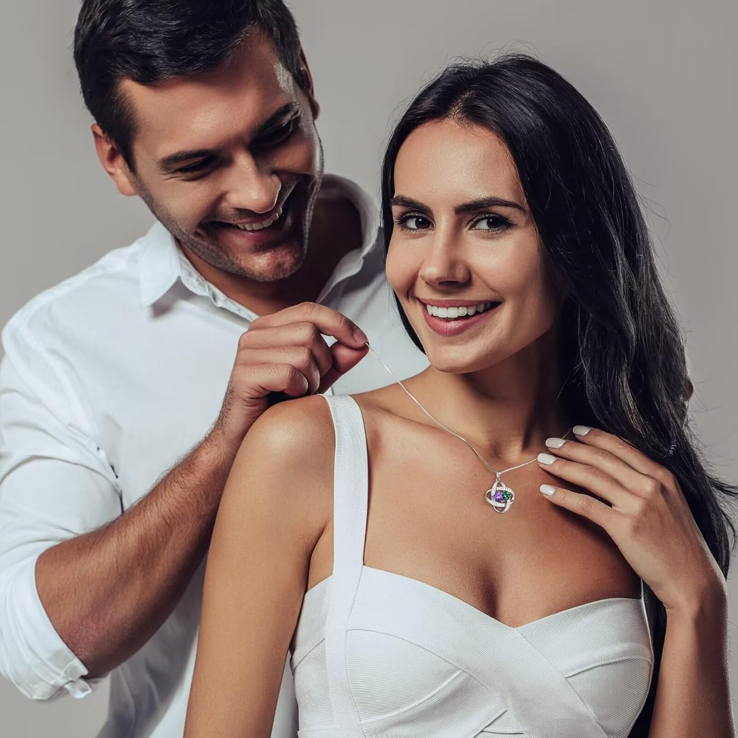 Iefil Christmas Gifts for Women - 925 Sterling Silver Love Knot Necklace, Anniversary Birthday Jewelry Gifts for Wife Girlfriend Mom