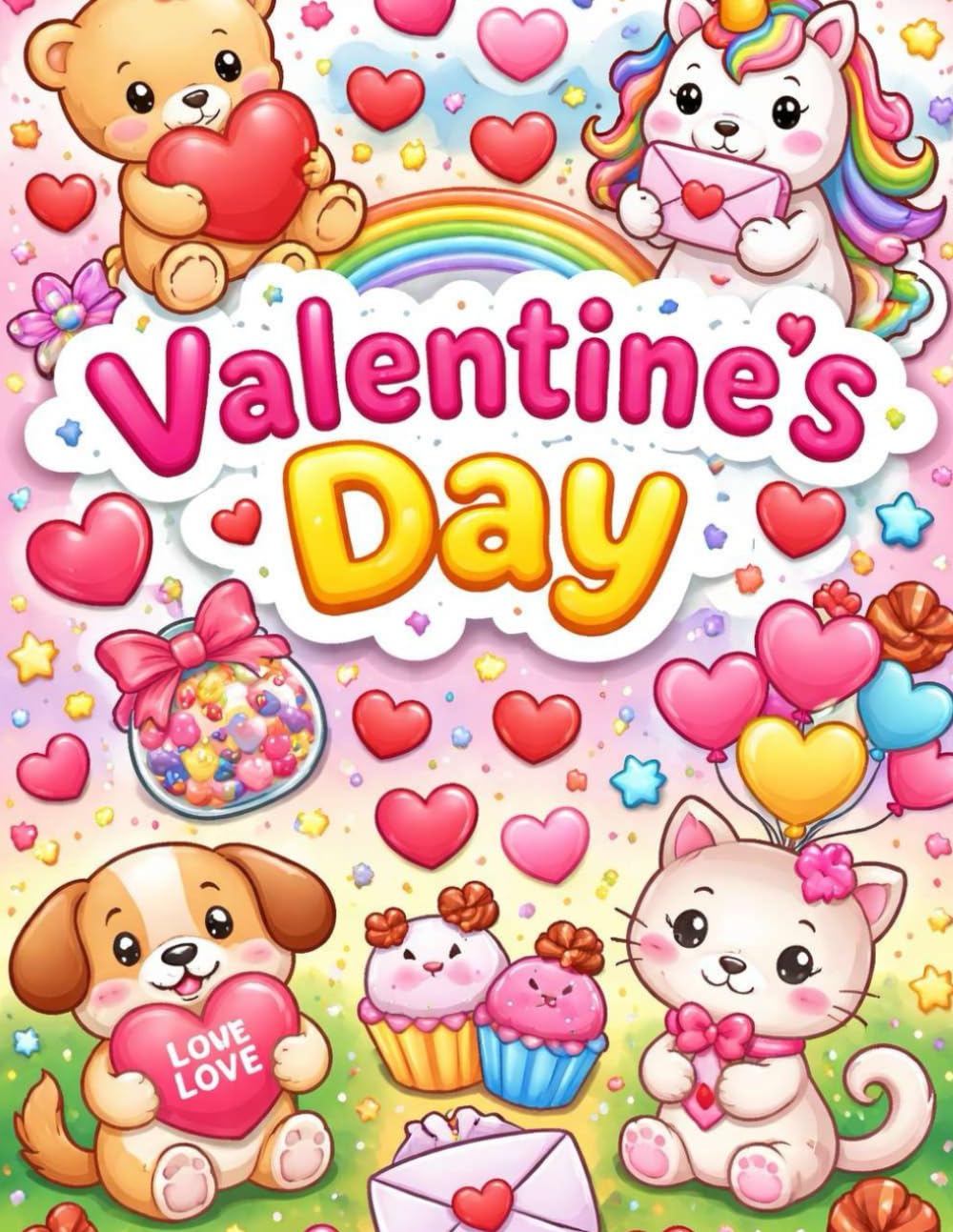 Valentine’s Day Coloring Book for Kids: Cute and Fun Valentine Coloring Pages for Kids, Perfect for Kids Ages 3–6, Fun Valentine Activities for Kids