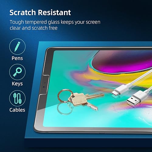 Miniatura 6 de NEW'C Paquete de 2 protectores de pantalla diseñados para Samsung Galaxy Tab S6S5e de 10.5 pulgadas 2019 de vidrio templado, sin burbujas, ultra