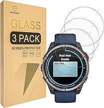 Mr.Shield Screen Protector Compatible with Garmin Quatix 8 47 mm [Pack of 3] Protective Glass Film 9H Hardness, HD Clear Screen Protector