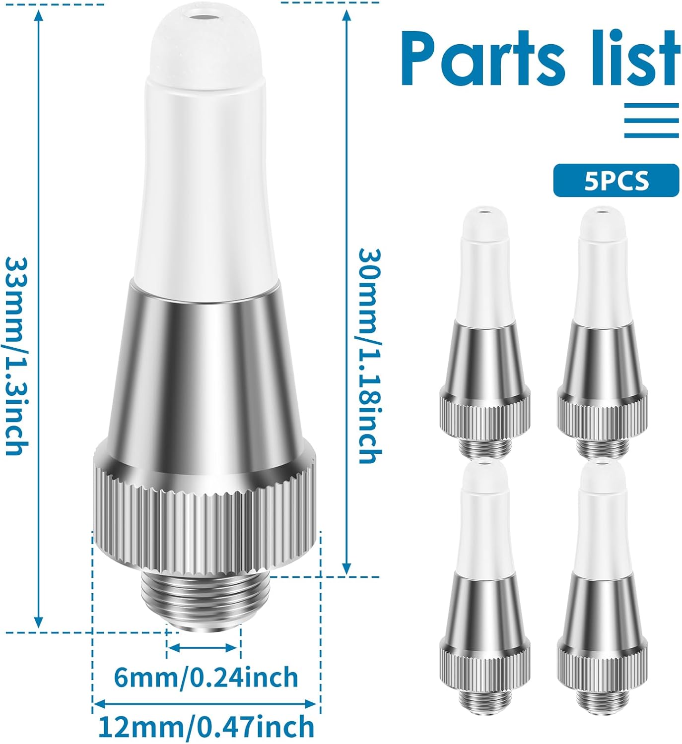 5 PCS Lohkak Seahorse Tips I - Soldering Iron Replacement Tips for Pen Pro Plus, Soldering Iron Welding Replacement Parts for Welding and Crafting (I/1.0)