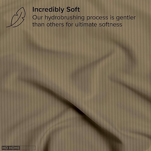 Miniatura 69 de Juego de sábanas de bolsillo extra profundas (4 piezas) 100% algodón egipcio de 400 hilos, bolsillo profundo de 22 pulgadas, sábana bajera ajustable