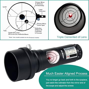 SVBONY Red Laser Collimator with 2 inch Adapter, Bundle with 1.25 inch Five Color Filters Kit 7pcs Filters Set for Lunar Planetary Views