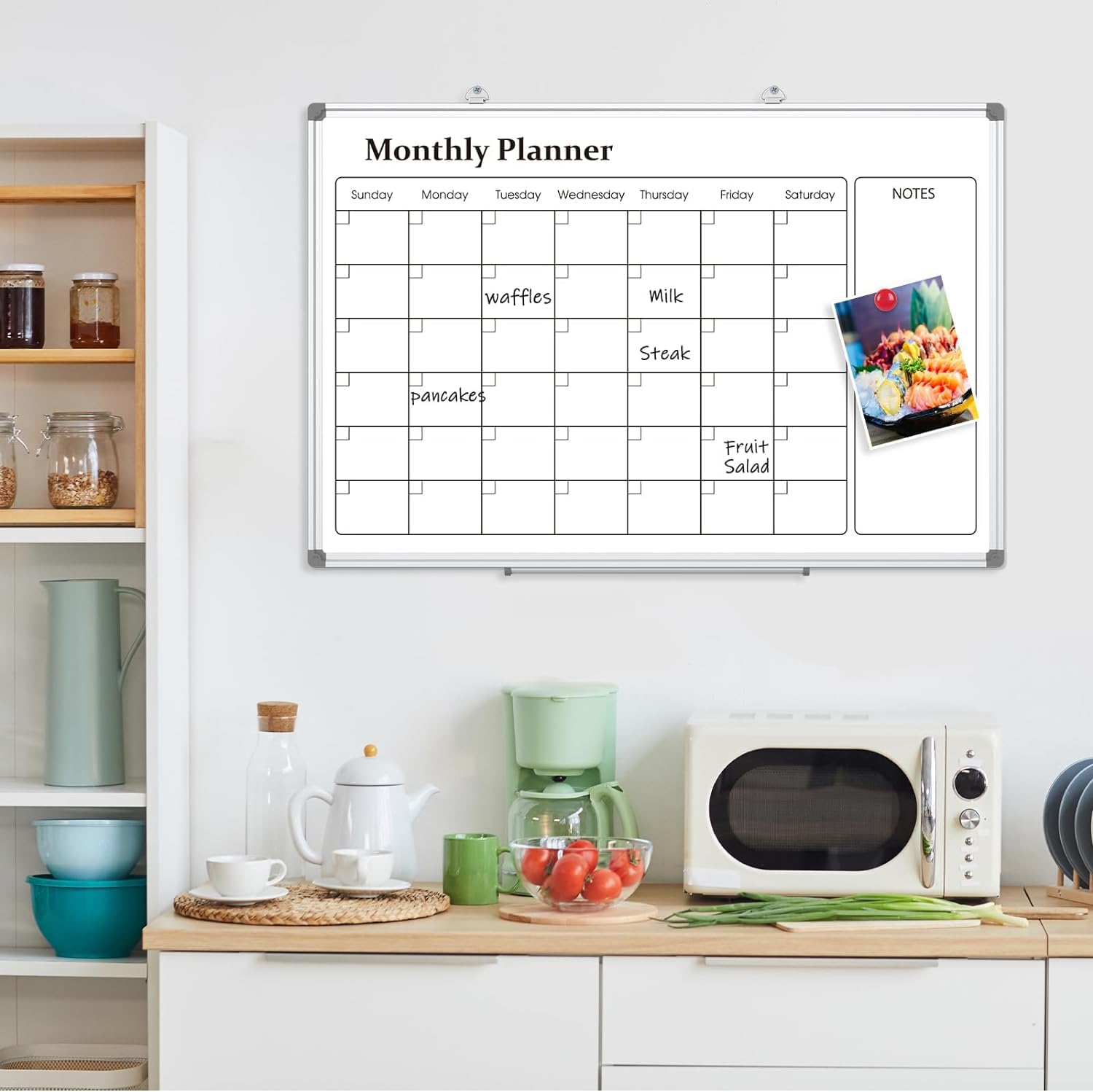 DOLLAR BOSS Whiteboard-Kalender, 40 x 60 cm, Monatsplaner, magnetisches Wand-Whiteboard, trocken abwischbarer Kalender, abwischbare Tafel für die Planung von Küche, Zuhause, Büro, Memo