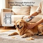 Dog Grooming Kit for Heavy Thick Hair&Coats,Low Noise Dog Hair Trimmer,Rechargeable Cordless Pet Shaver with Stainless Steel Blade, Dog Clippers for Grooming for Small Large Dogs Pets (Sliver)