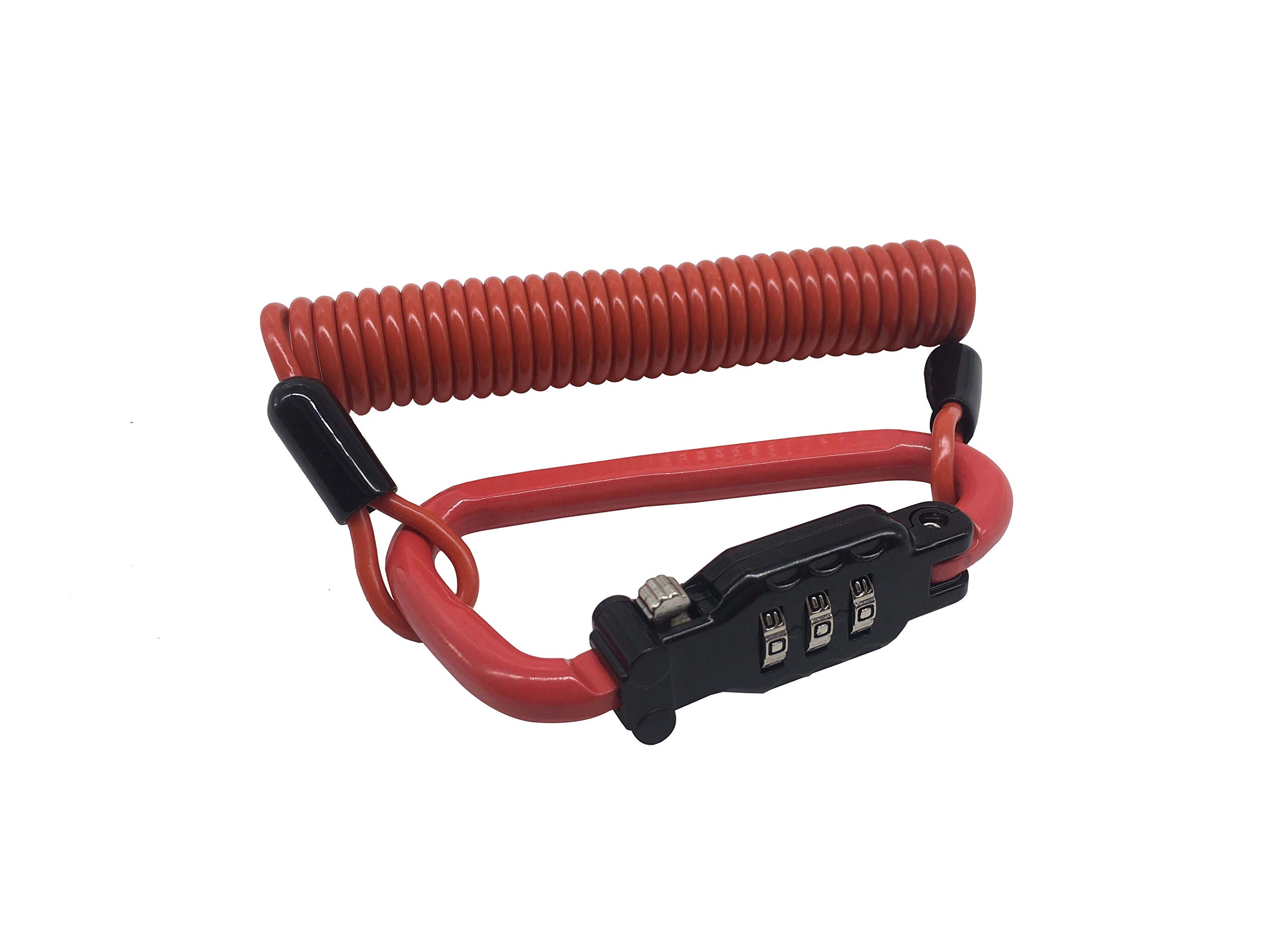 SUNPOWER Motorcycle Lock & Cable Heavy Duty Combination Lock Cable Security PIN Locking Chain Carabiner Secures Your Motorbike,Bicycle,Scooter Crash Hat,Bike Security (Orange)