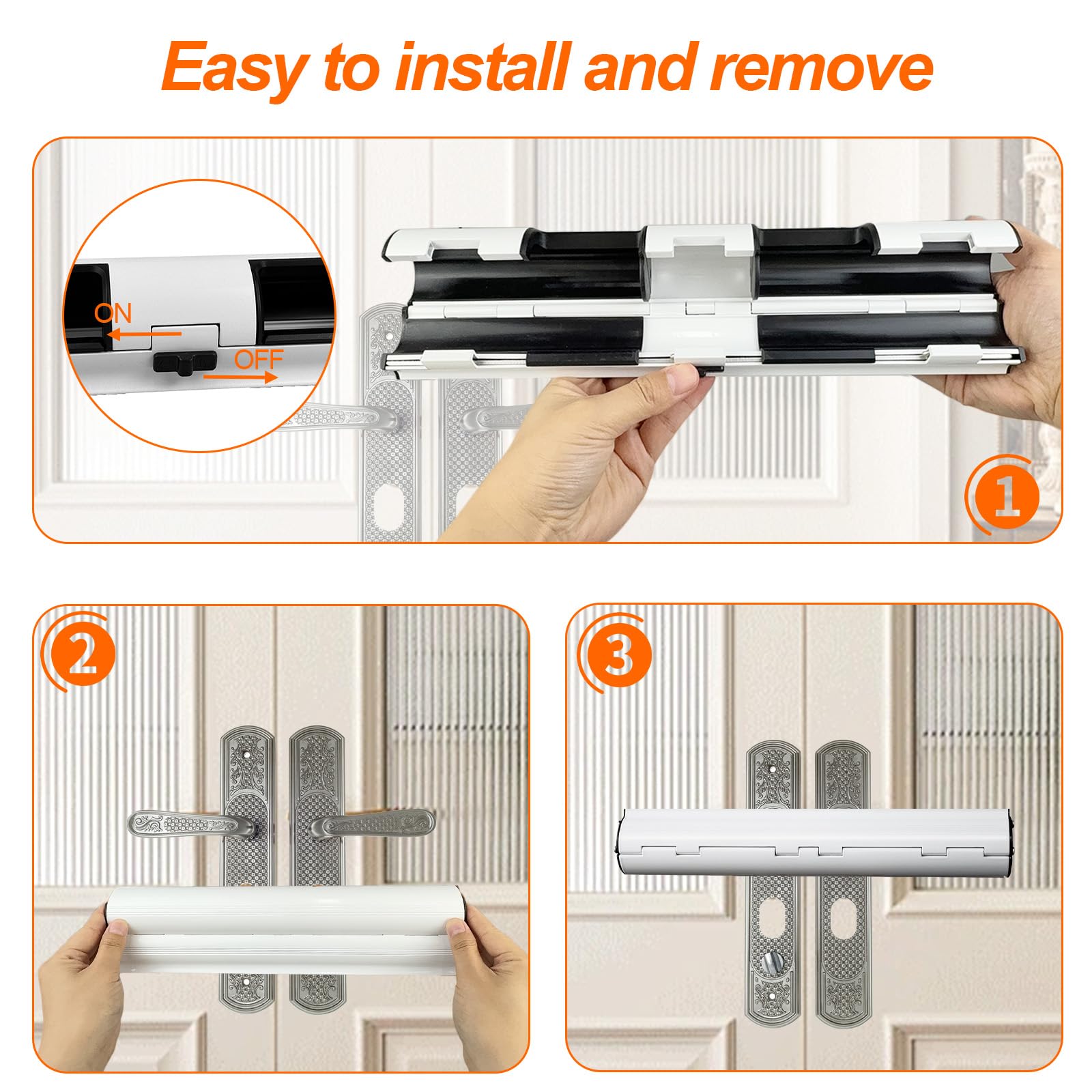 White Patio Door Security Lock, Professional French Door Security Lock - Image 4