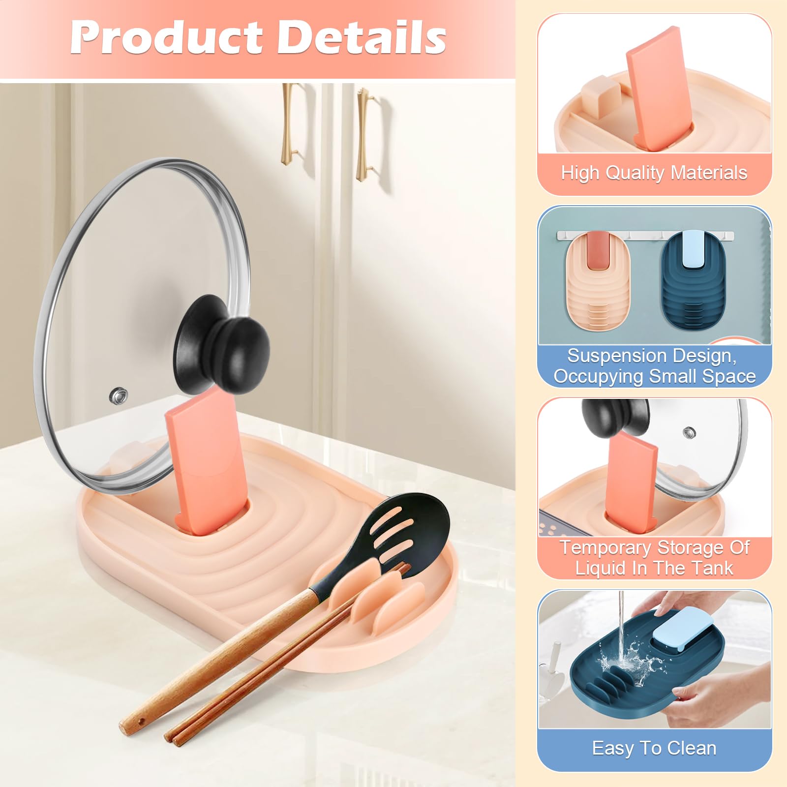 CSPARKV Lot De 3 Supports De Cuillère De Cuisine, Support De Cuillère