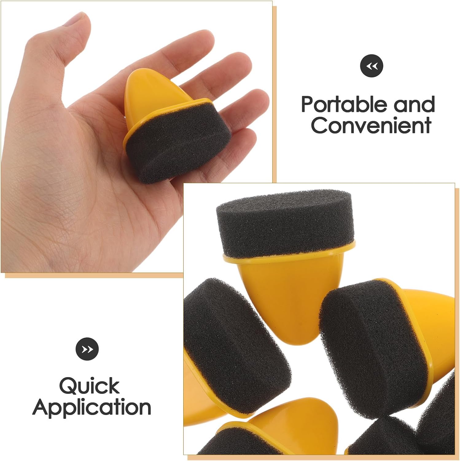 6pcs Shoe Shine Sponge for Leather Care - Foam Dauber Polish Applicator Brush for Jackets Boots Bags Car Seat Shoes Couches Chairs Cleaning Polishing