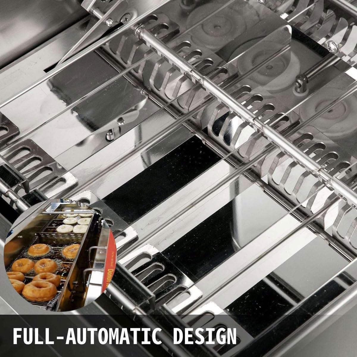 Máquina comercial para hacer donas, freidora automática de 4/6 filas con control inteligente, capacidad de 1800 piezas/hora para panaderías y tiendas de donas