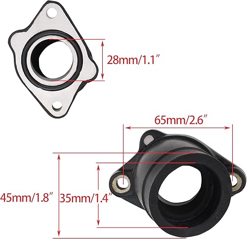 Miniatura 10 de WOOSTAR Reemplazo del colector de admisión de carburador de 1.181 in para motor de 4 tiempos, 200 cc, 250 cc, GY6, Taotao, ATV, 4 ruedas, Quad