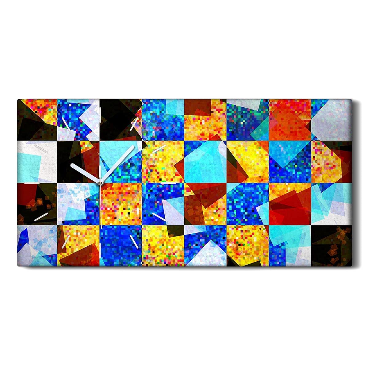 Horloge sur Toile pour Décoration Salon et Chambre Motif Mosaïque