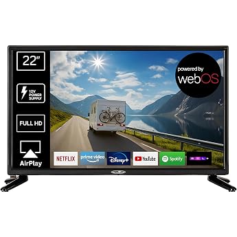 REFLEXION LED22IBT Smart LED TV LG webOSHub 55 cm / 22 Inch Caravan/Motorhome/Camping/Caravan/Boat/Truck TV 12/230 Volt Full HD Triple Tuner DVB-T2HD DVB-S2 DVB-C Bluetooth WLAN [Energy Class E]