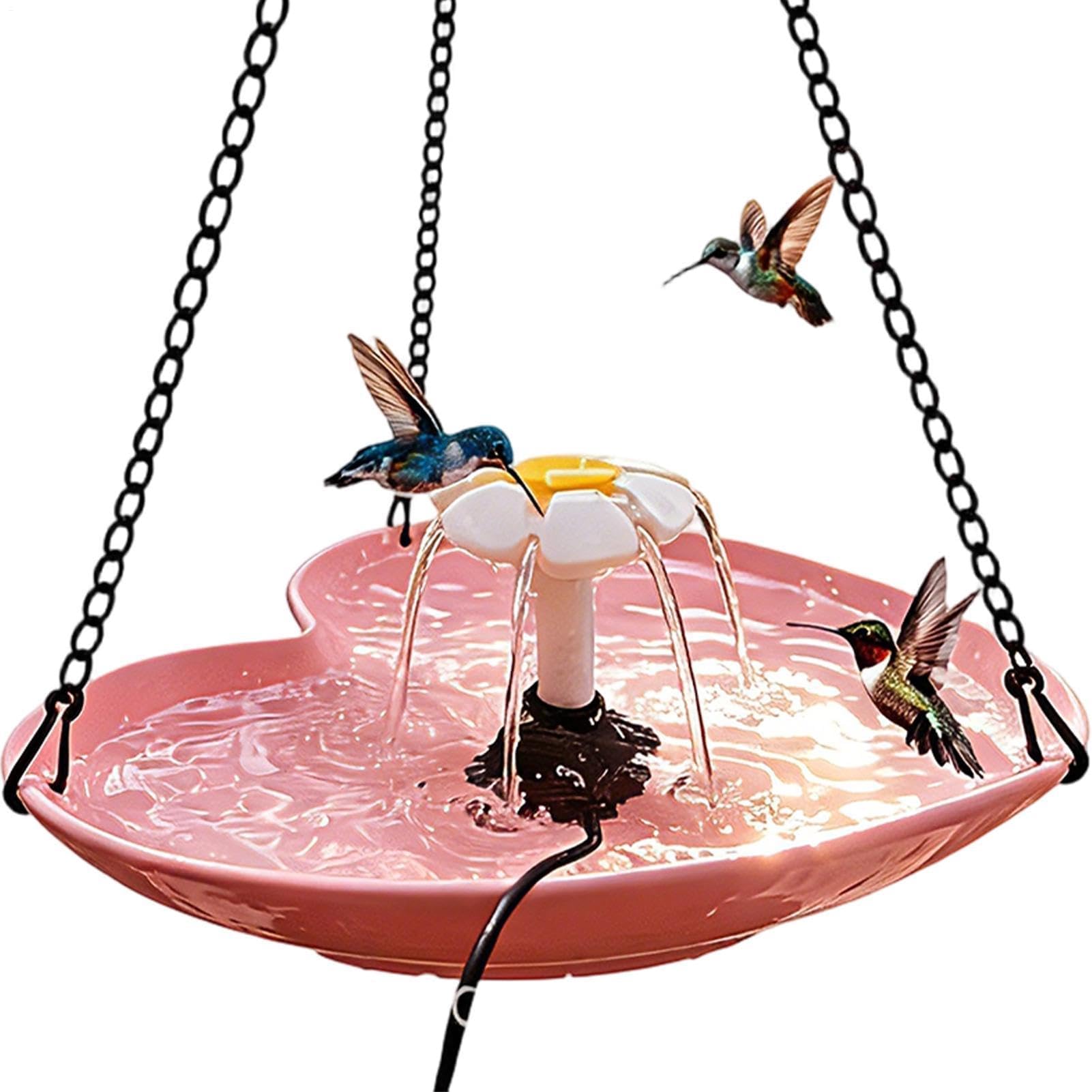 Vasca per uccelli da giardino, a cascata, da appendere, per colibrì, pettirossi, passeri, recinzioni, balcone, corrimano, cortili, balconi, cortili