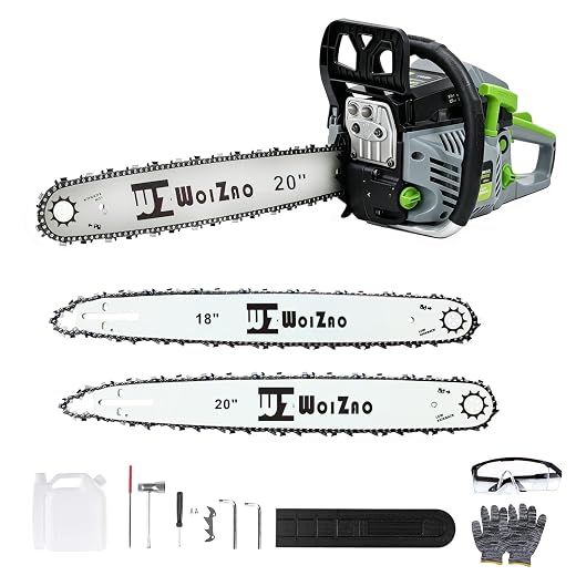 58cc Gas Chainsaw with 20" & 18" Dual Guide Bars Chains Kit
