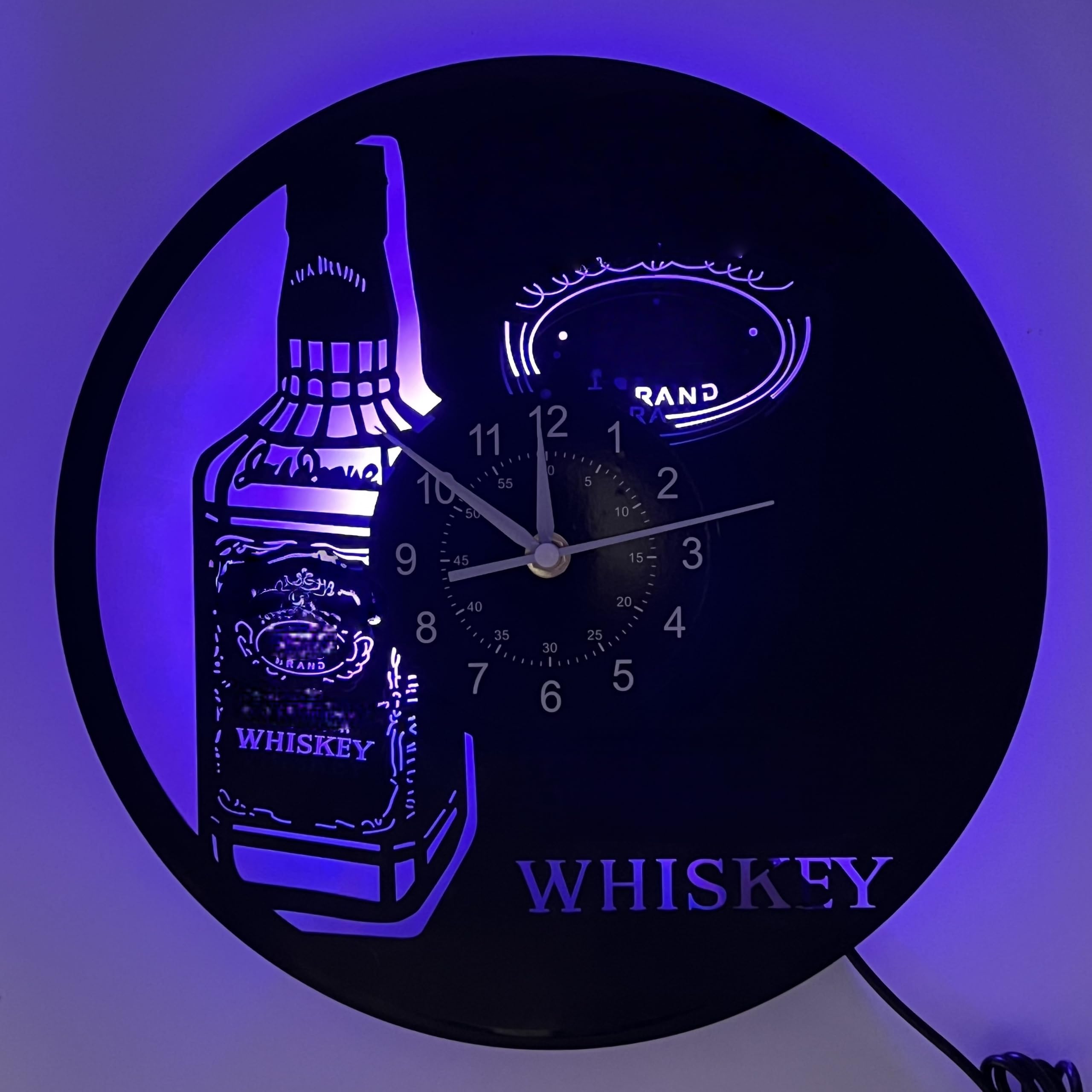 LED Große Wanduhr im Vintage-Stil, schwarz rund, Metall geräuschlos Nicht tickend, batteriebetrieben, 30cm,11.8 Zoll römische Ziffern, Uhren für Wohnzimmer, Schlafzimmer, Küchen wanduhr