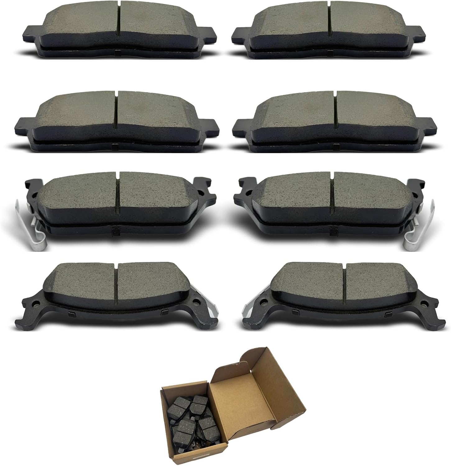 Brake Pads Sets(8 Pcs) -Front & Rear-Fit For Ford For F-150 2004-2009,Fit For Lincoln Mark LT 2006-2008| Front Rear Ceramic Brake Pads| D1083, D1012|