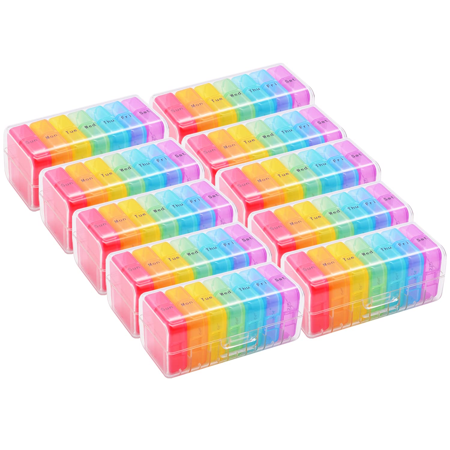 Greencycle Weekly 7 Day Pill Organizer 2 Times A Day Medicine Organizer Moisture-Proof Pill Cases Pill Box Design