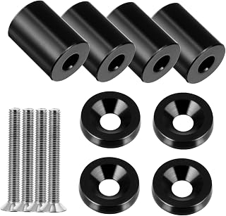 TINEASUR Kit Universal de Espaciadores de Capó de 6 Mm Espaciador de Ventilación del Capó del Motor para Tuning de Automóviles Piezas de Repuesto de Color de Aleación de Aluminio