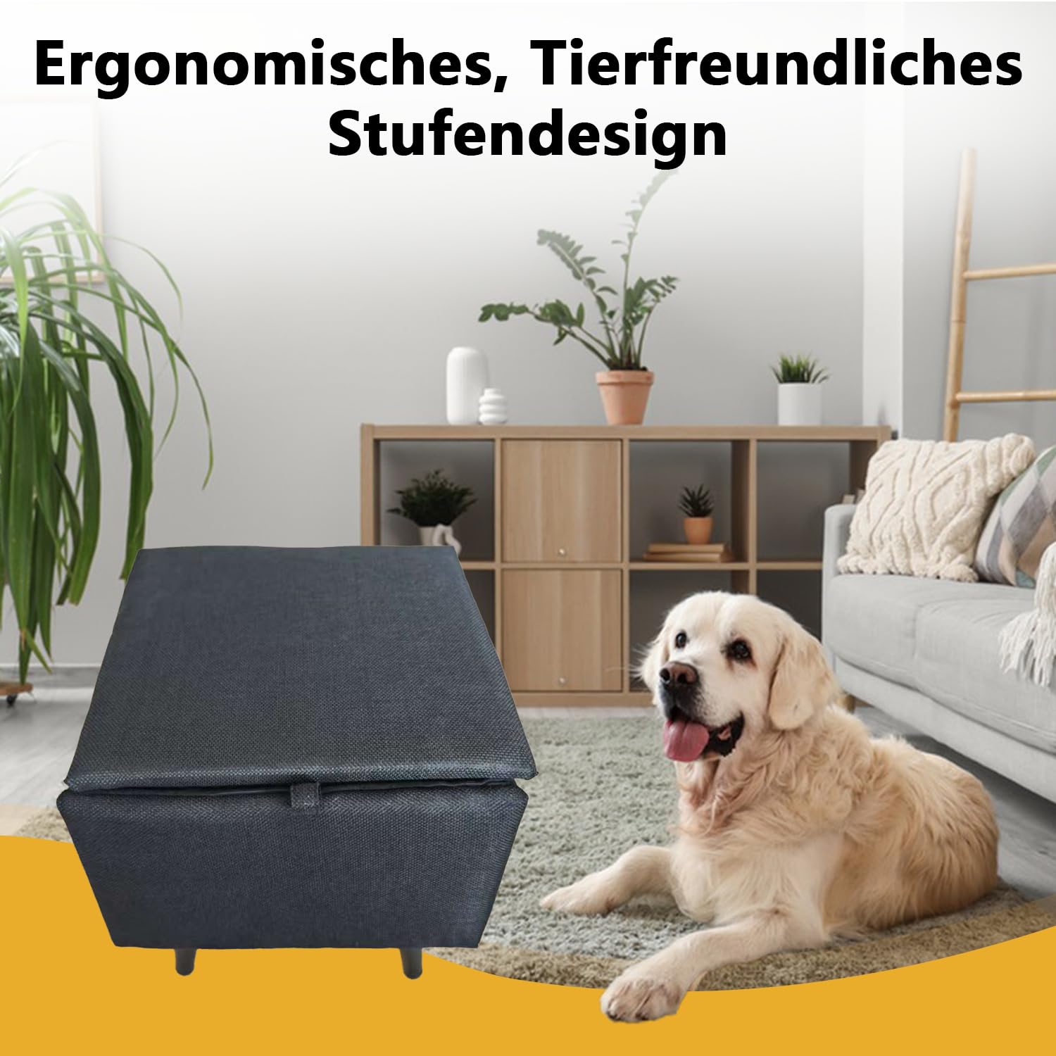 Rampas para perros, escaleras y peldaños para perros para camas y sofás, escaleras para perros para camas y sofás, escaleras inclinadas para perros pequeños, gatos – negro