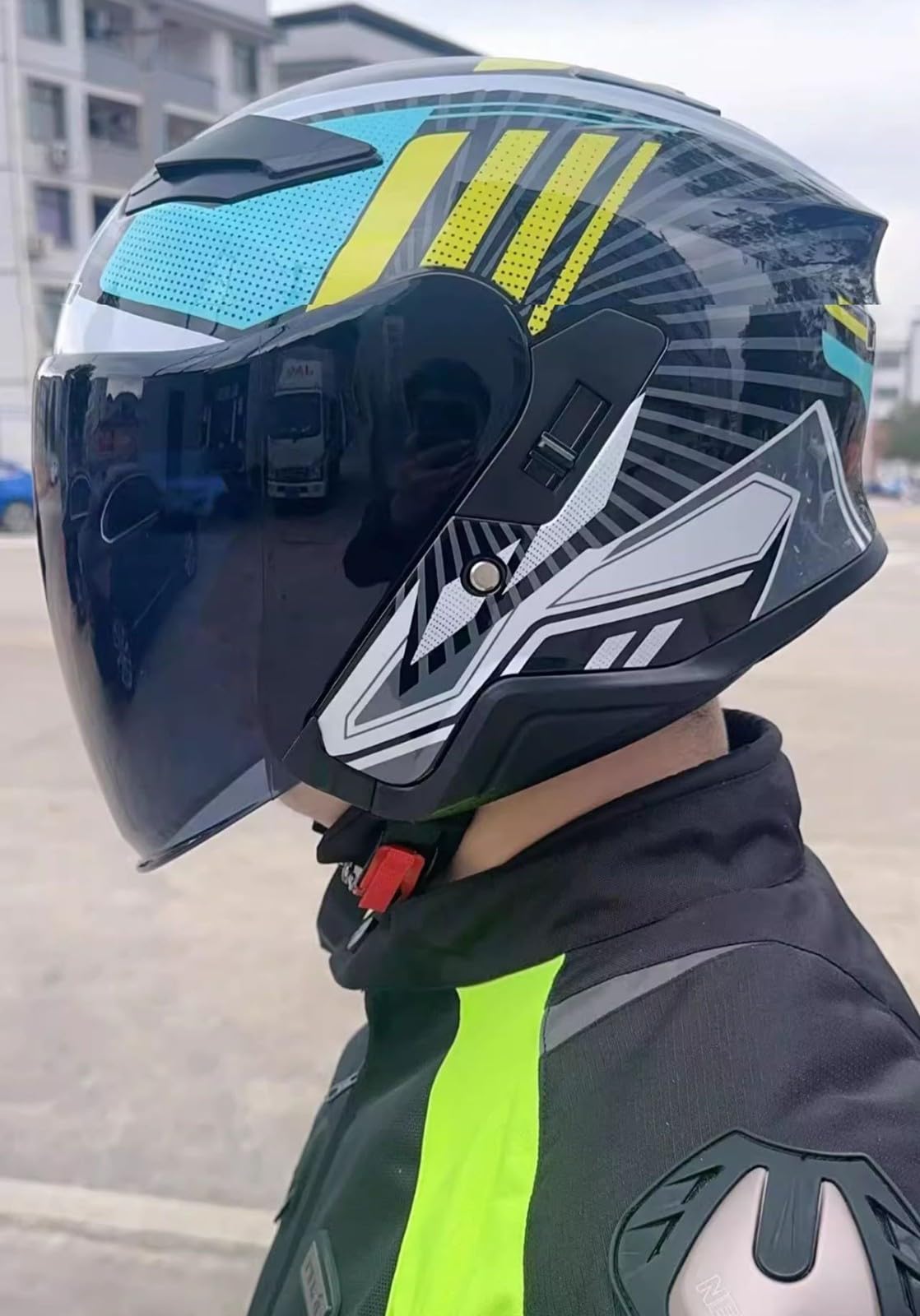 Casco Moto Bluetooth A Faccia Aperta,Casco Jet Vintage 3/4 Casco Anti-Collisione Caschi Cromwell Per Uomo E Donna Con Doppia Visiera Portatile Casco A Scodella Omologati ECE