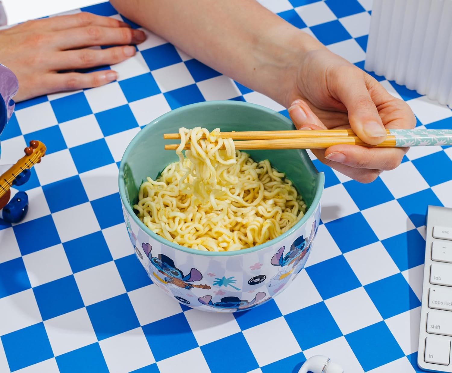 Disney Lilo & Stitch Elvis Ceramic Ramen Dinnerware Set | Includes 20-Ounce Noodle Bowl and Bamboo Chopsticks - Image 7