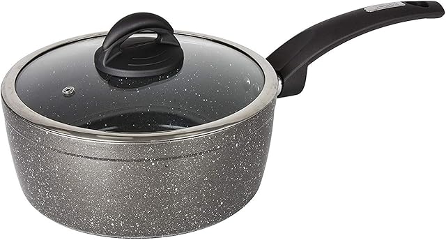 Tower T81218 Cerastone Induction Saucepan, Non Stick Ceramic Coating, Easy to Clean, Dishwasher Safe, Graphite, 20 cm