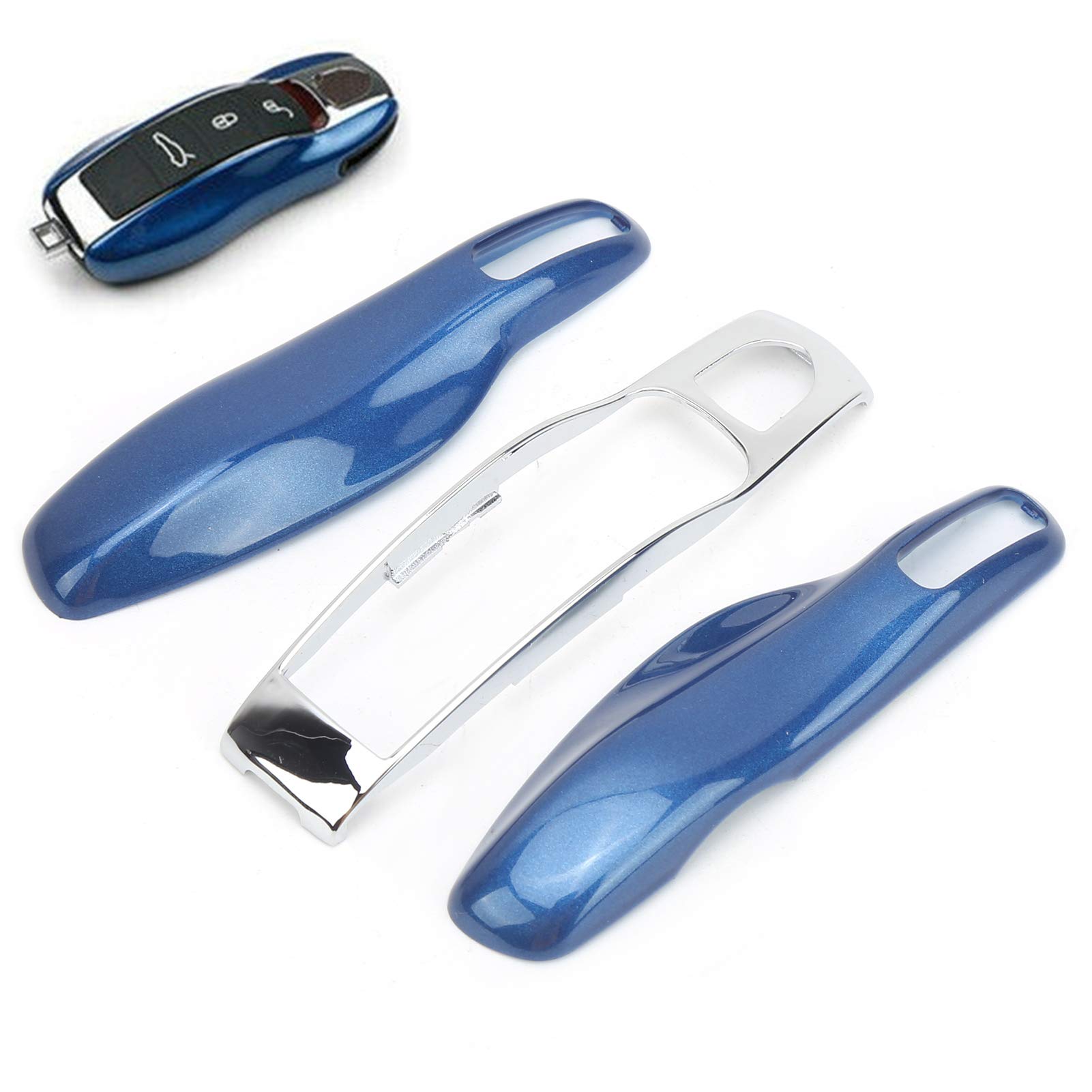 ECSiNG Guscio Di Ricambio Per Chiave Auto Compatibile Con Porsche 911/ Cayenne/Panamera/Macan/Boxter Custodia Protettiva Per Chiave Remota Nera