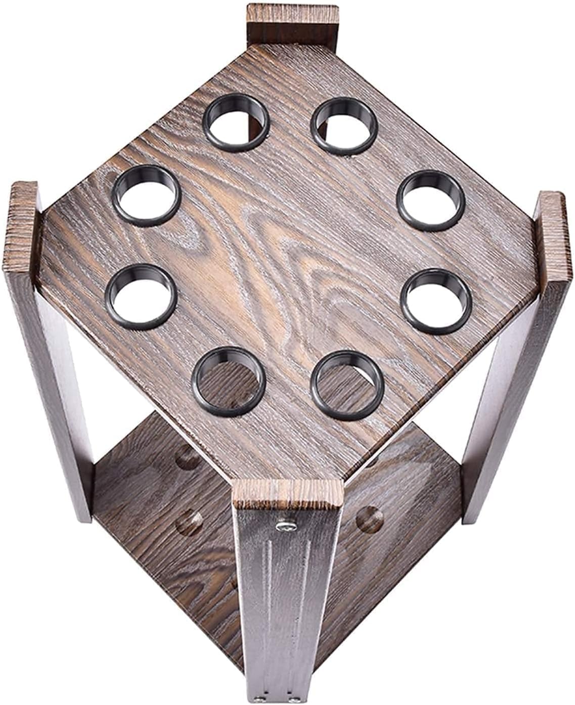 Pool Billiard Stick 58Cm Hieght Brown Wooden Holder/Organizers Stand-Style 8 Pool Billiard Rack Home Clubs Game Room Pool Table Area 336, 22.8IN Tall