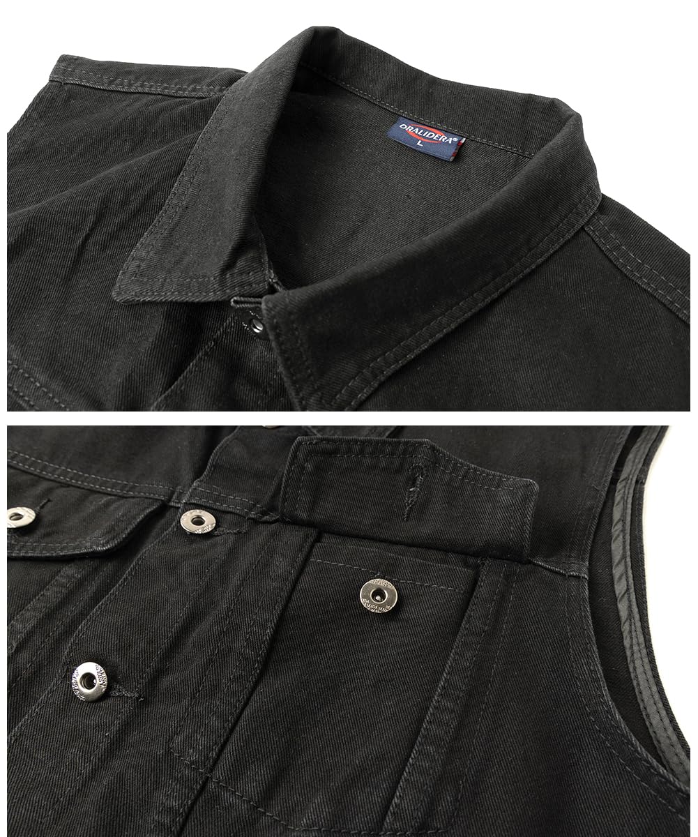 Chalecos Vaquera para Hombre Biker Chaleco Tejano Moto Chaqueta Vaquera Sin Mangas