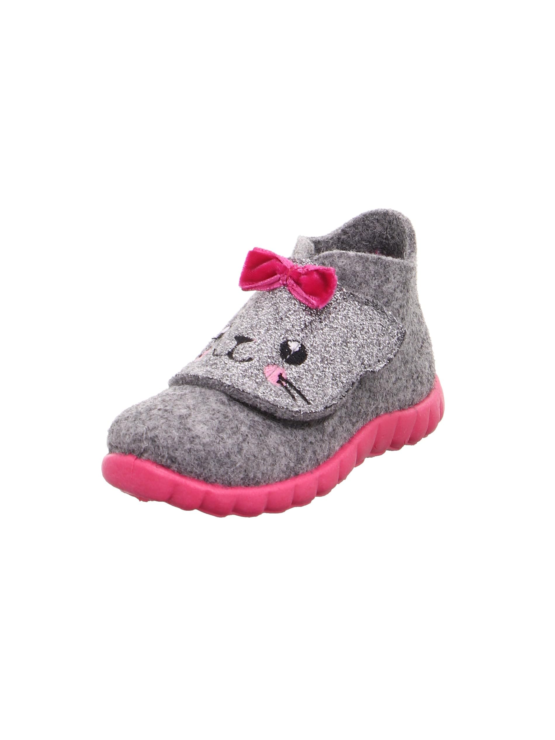 Superfit HAPPY, Girls’ Hi-Top Slippers, Grey (LIGHT GREY 25), 4 Child UK (19 EU)