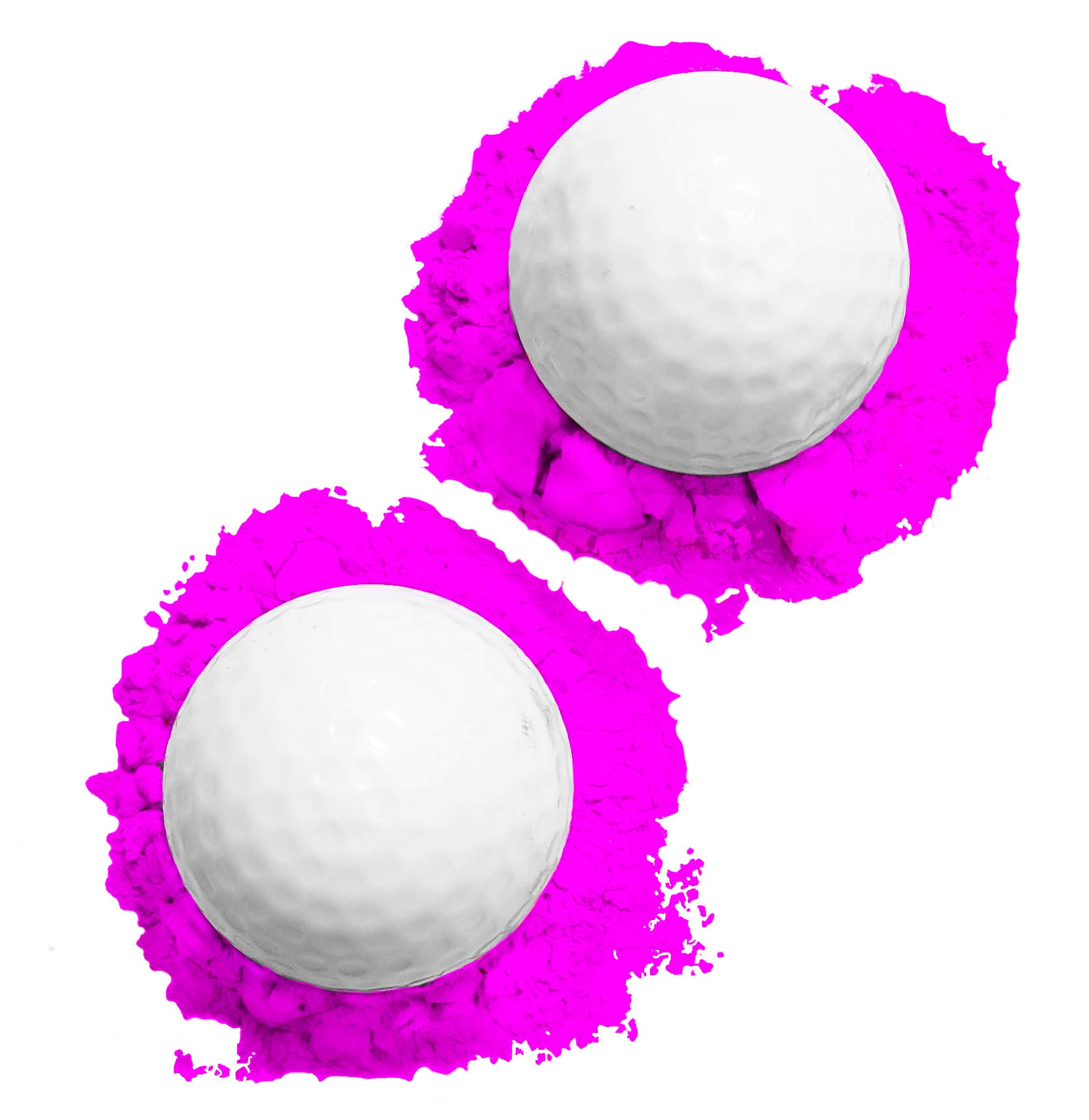 Gender Reveal Golf Ball for Baby Showers and Reveal Parties. All Natural Holi Powder. 2 Pack.