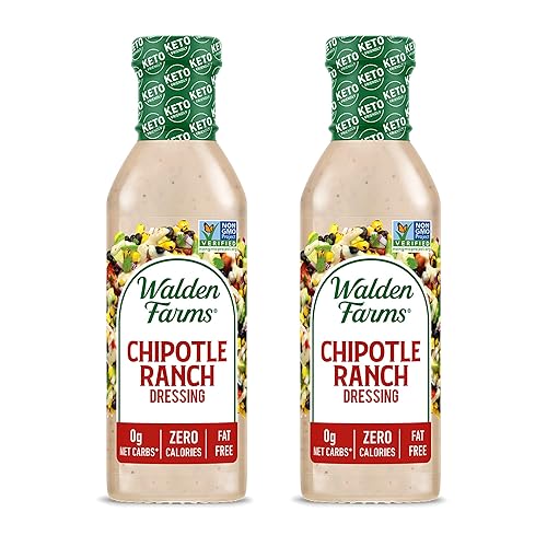 Miniatura 38 de Walden Farms Bac'n Ranch - Aderezo bajo en carbohidratos, sin calorías, sin gluten, apto para dieta cetogénica, sin azúcar, sin grasa, sin lácteos