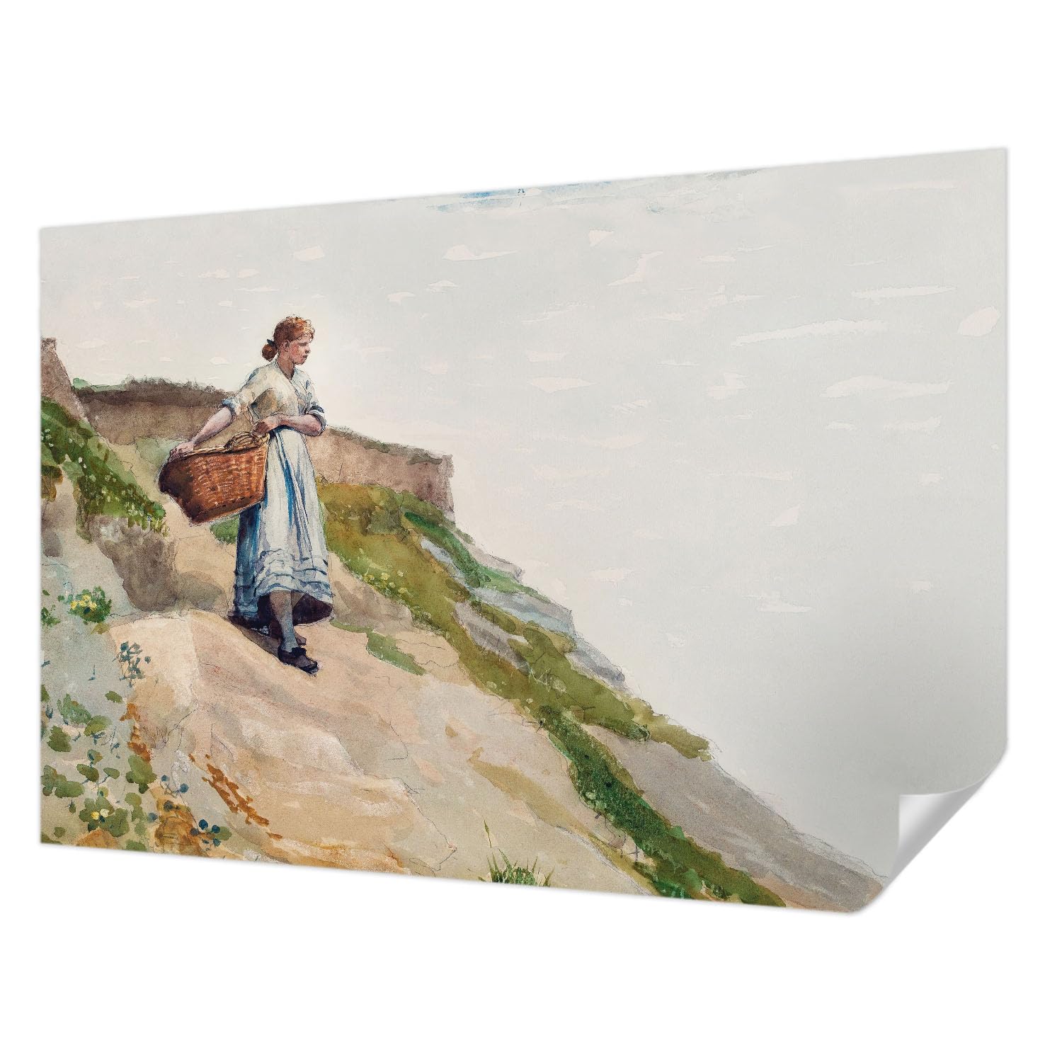 Papier peint auto-adhésif 152x104 cm au motif paysage féminin pour salon
