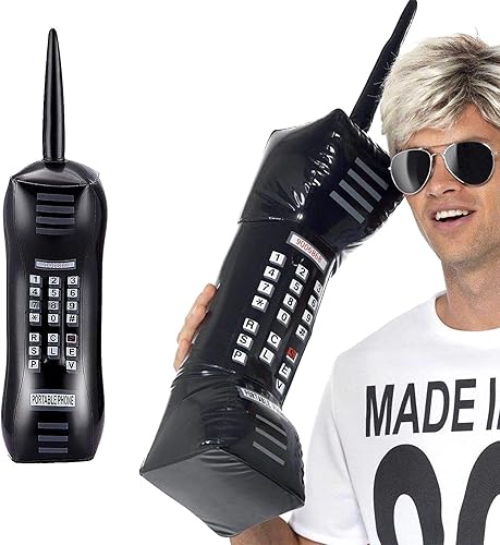 Miniatura 7 de Caja inflable de 3 piezas de radio Boom y accesorios inflables para teléfono móvil para decoraciones de fiesta 80s 90s