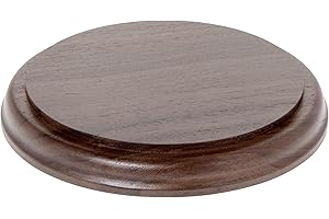 Plymor Solid Walnut Round Wood Display Base with Ogee Edge, 6.25" Dia x 0.75"