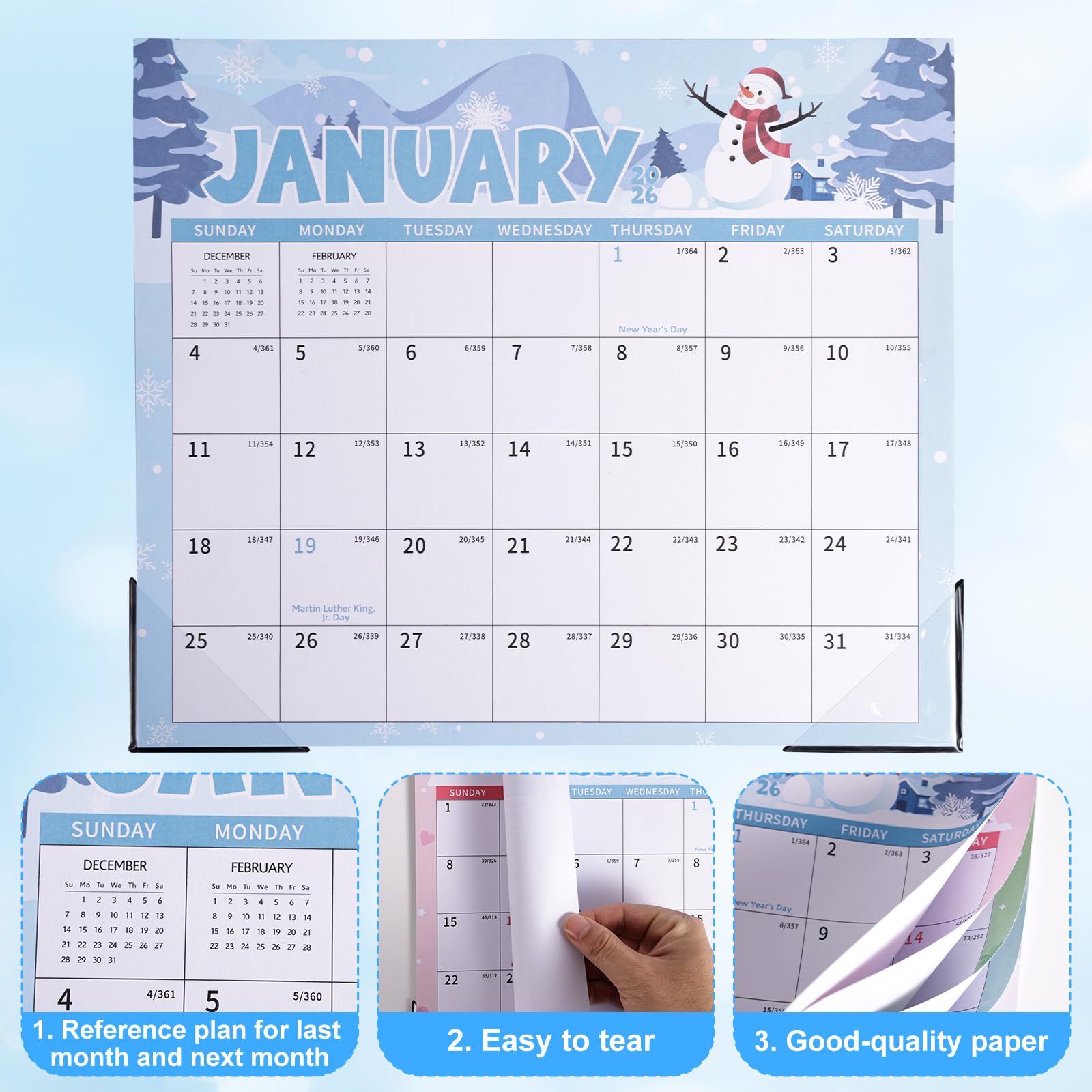 2026 Magnetic Calendar, 33x29cm/13x11.4in January 2026 - June 2027 Seasonal Theme Magnetic Month Tear Off Pad Calendar for Refrigerator Fridge Home Office School(Style D) - Image 3