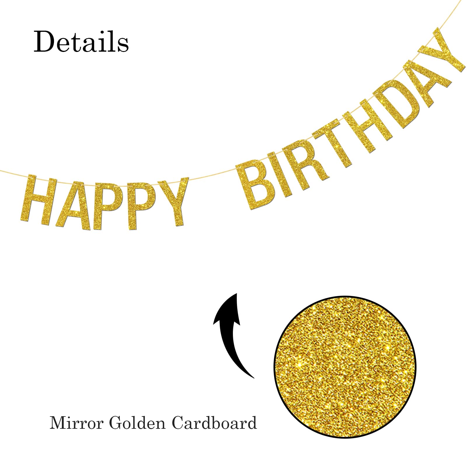 CORRURE Happy Birthday Banner Mit Quasten – Vorbedruckt In Blau & Gold, Inkl. 15 Bunten Quasten, Perfekt Für Geburtstagsdeko