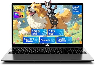 NIMO 15.6" IPS FHD-Student-Laptop, 16GB RAM 1TB SSD Intel N150(Beat i3-10110U, Up to 3.6GHz) Computer with 65W Type-C, Fingerprint, Backlit Keyboard, Wi-Fi 6, BT5.2, for Business and Home
