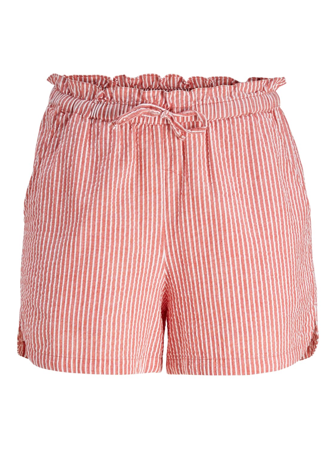 Jjxx Women's Racing Red; Detail: Stripe Jack&Jones Jxwindy Seersucker Hw Shorts Wvn Sn, M