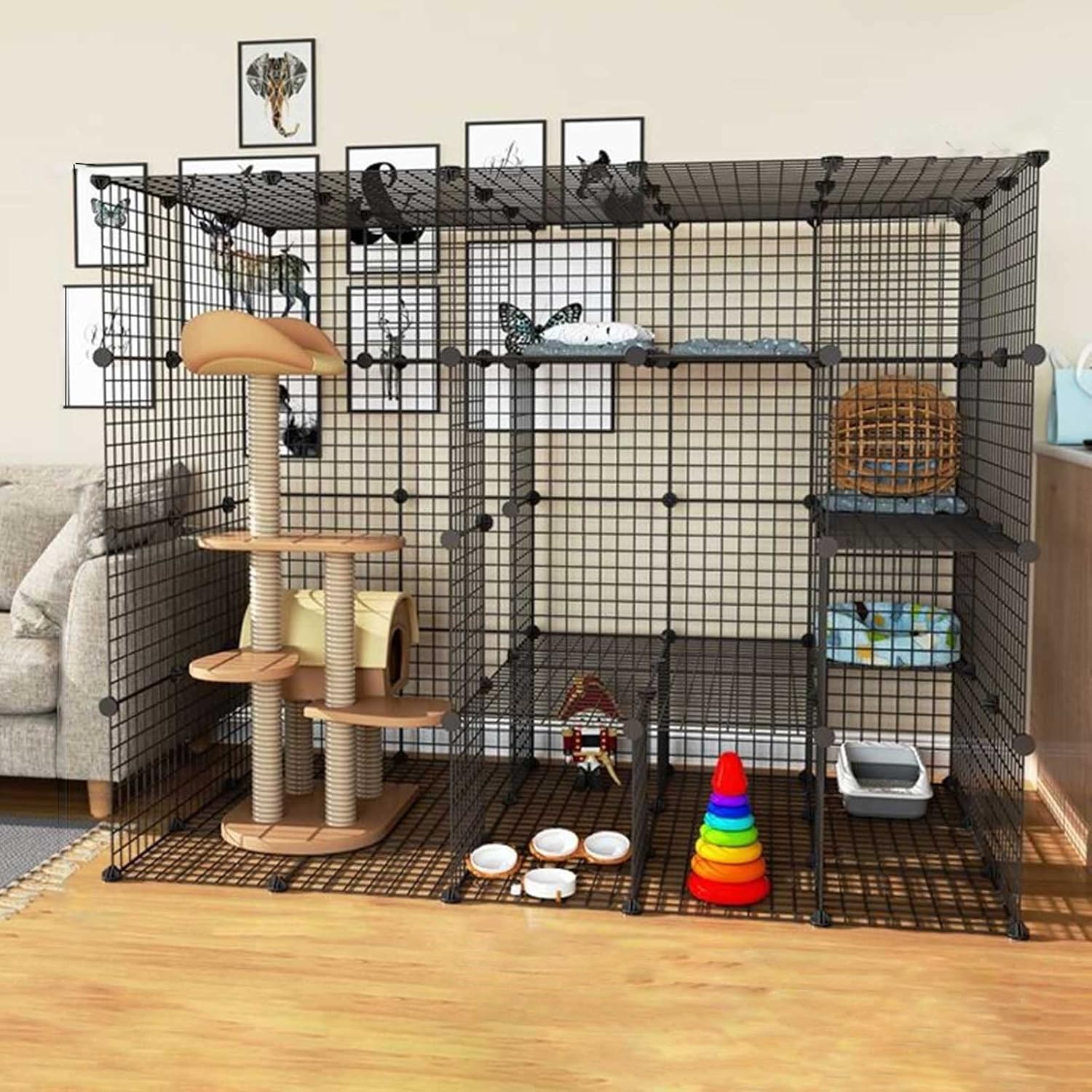 amzwkt 5Tier Cat Cage Indoor Cat Enclosure DIY Cat Playpen Cat Kennels