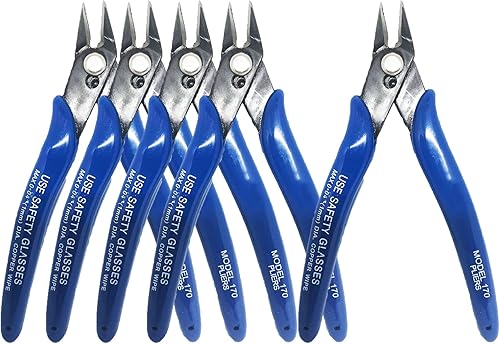 Miniatura 8 de YEGEOOE Cortadores de alambre al ras, paquete de 10 alicates de corte empotrado, cortadores laterales, alicates de corte lateral diagonal, tijeras
