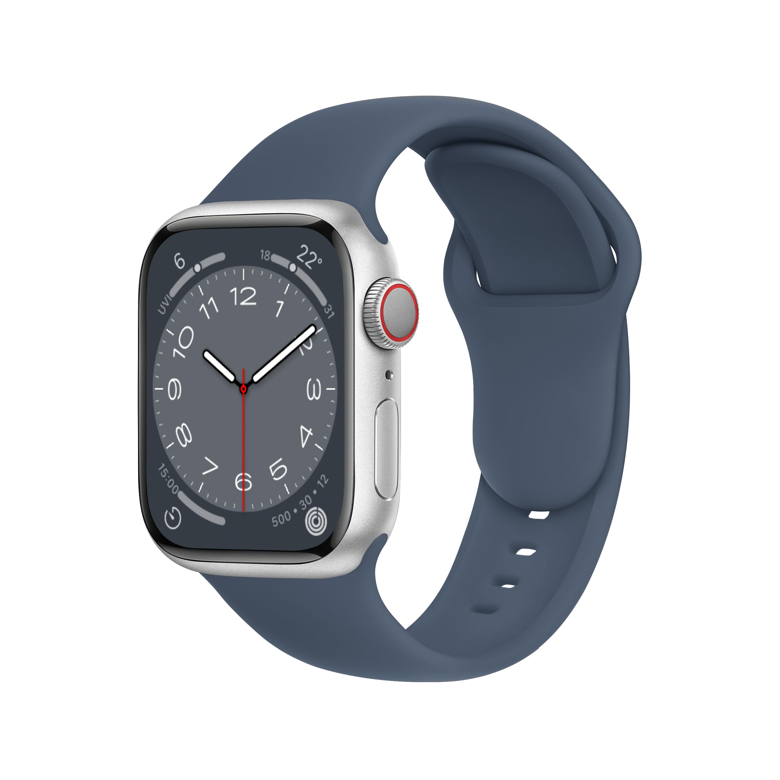 ELETTRONEO SBC1 Cinturino per Apple Watch Ultra 2 49mm, Serie 10 46mm, 9 8 7 45mm 41mm, SE 6 5 4 44mm 40mm, 3 2 1 42mm 38mm Donna Uomo Band Bracciale Sport Silicone, Abisso Blu