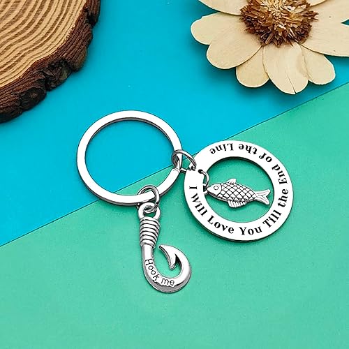 Miniatura 4 de Llavero de pescador para parejas, regalo para marido, novio, para aniversario, joyería divertida para parejas, regalos de San Valentín, regalos de