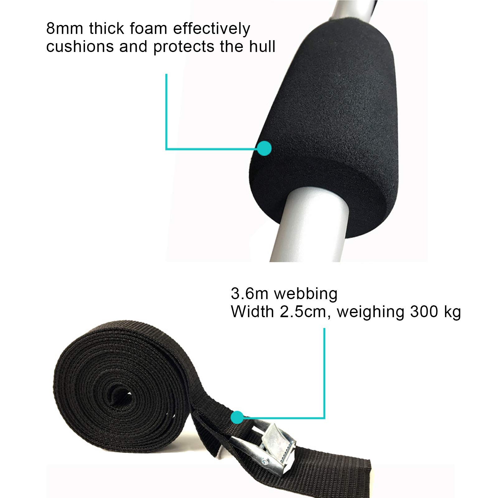 Carro para Kayak, transportador de Canoa Plegable portátil, Capacidad de 165 Libras, Adecuado para Tabla de Surf, Transporte de Tabla de Remo