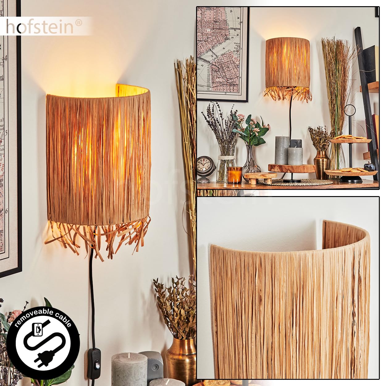 Wandlamp Daria - Mat zwart met snoer