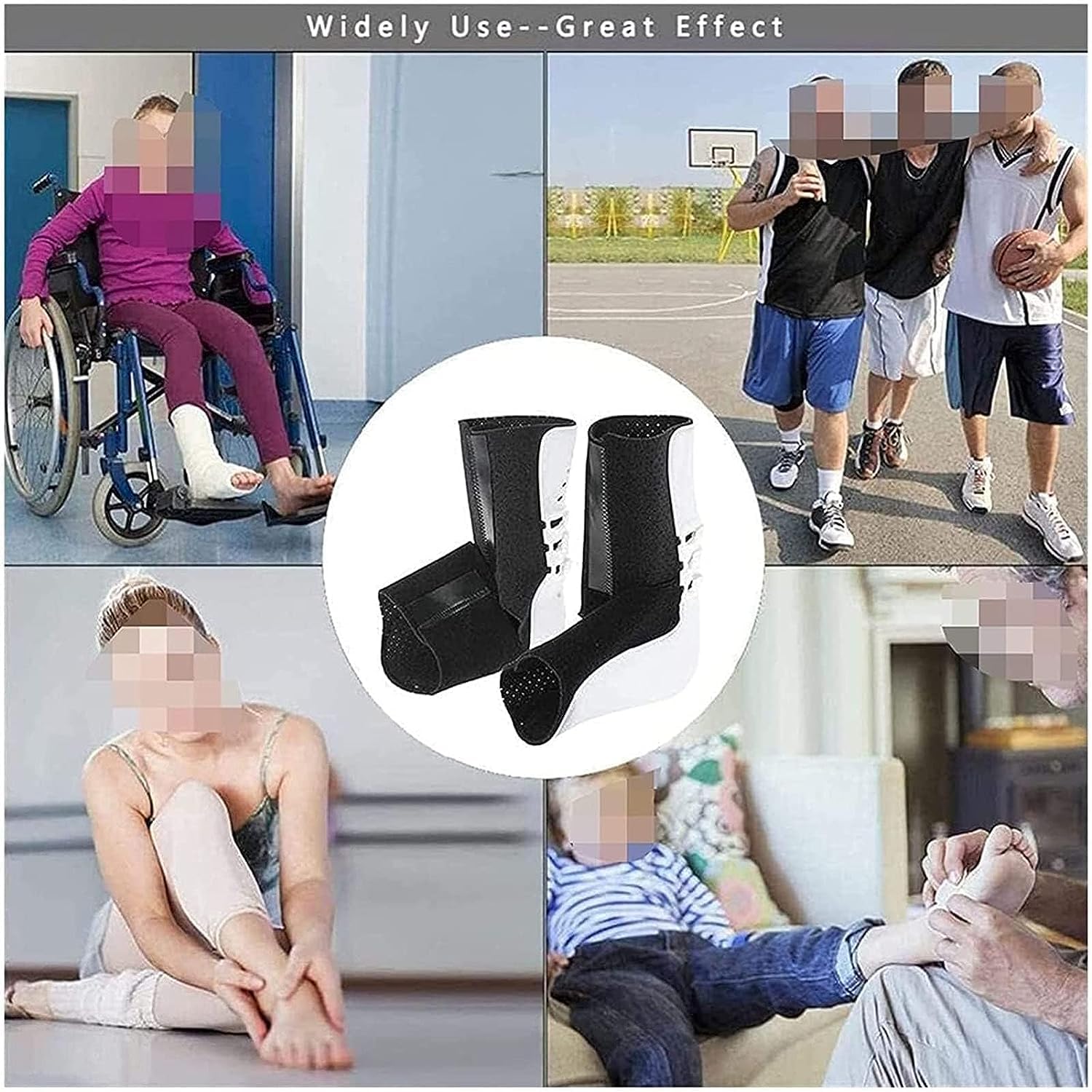 DKULMN Ortesis para pie caído, AFO Ortesis de Tobillo Ajustable, férula de Soporte, AFO Ortesis Suave para pie caído, Ligera para Zapatos de Andar,Right,L