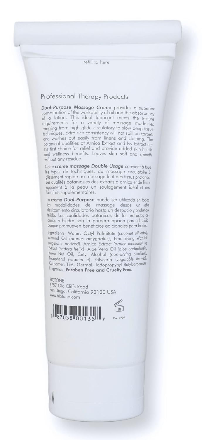 BIOTONE Dual-Purpose Massage Crème with Arnica and Ivy Extracts, Pure Ingredients, Effortless Glide, Luxurious Feel, More Workability, Less Reapplications - Image 2